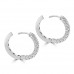 1.46 ct Ladies Outside Round Cut Diamond Hoop Huggie Earrings